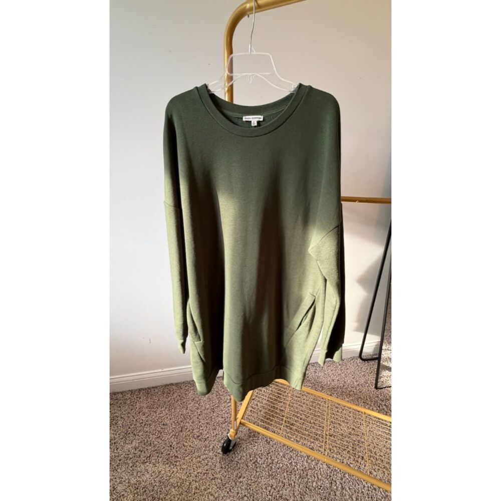 Zenana Outfitters Sweatshirt Dress 2XL Olive Green Cozy Pocket Loungewear